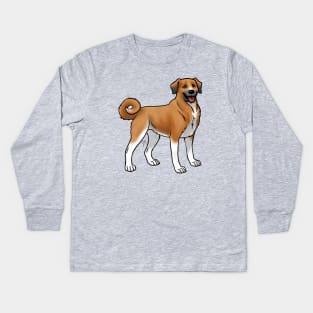 Dog - Anatolian Shepherd - Red and White Kids Long Sleeve T-Shirt